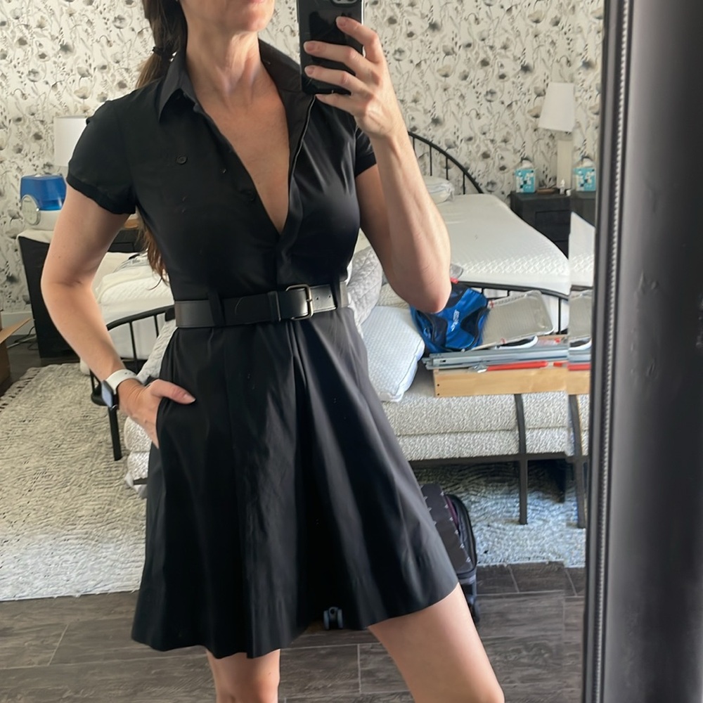 Theory Black button down Dress Sz 4